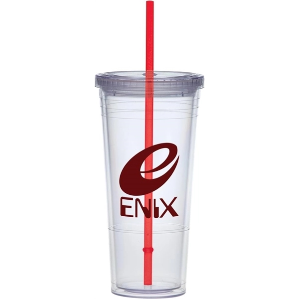 24 ounce BPA-free tumbler with lid and colored straw.... from ASI 71920 Moderne Glass Company Inc / Glass America®