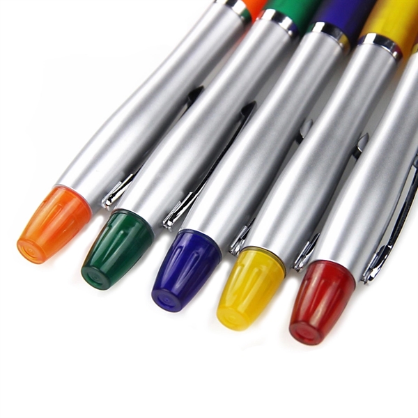 5.63" x .43" plastic ballpoint pen with highlighter point.... from ASI 37218 Athena Promo (tm)