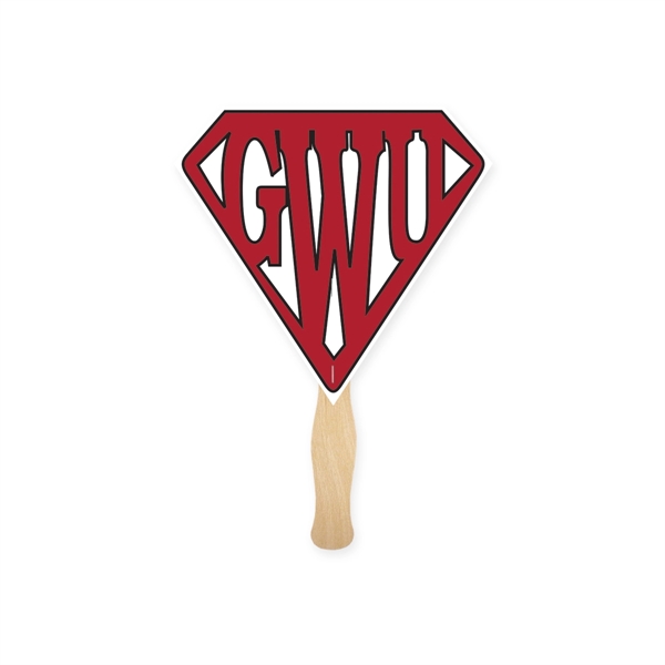 Gem shaped full color sandwiched style hand fans.... from ASI 93520 Ventura Inc