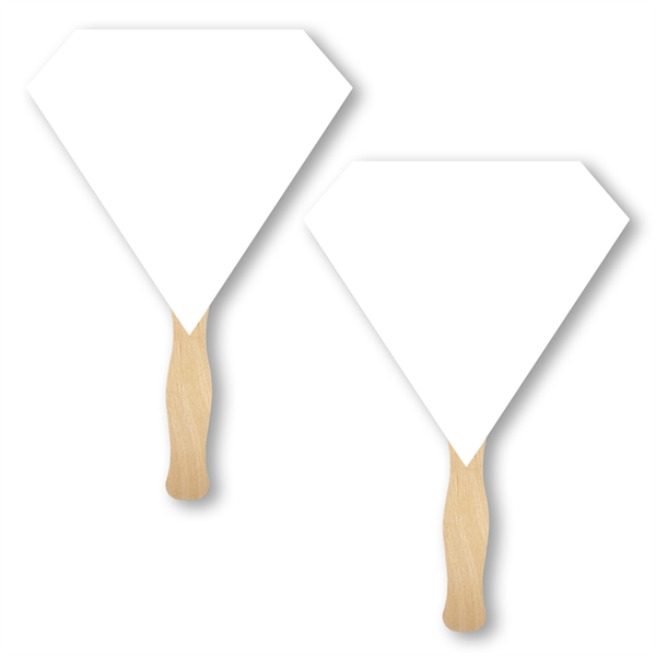 Gem shaped full color sandwiched style hand fans.... from ASI 93520 Ventura Inc