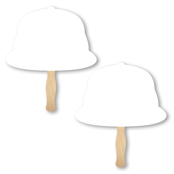 Cap shaped full color sandwiched style hand fans.... from ASI 93520 Ventura Inc
