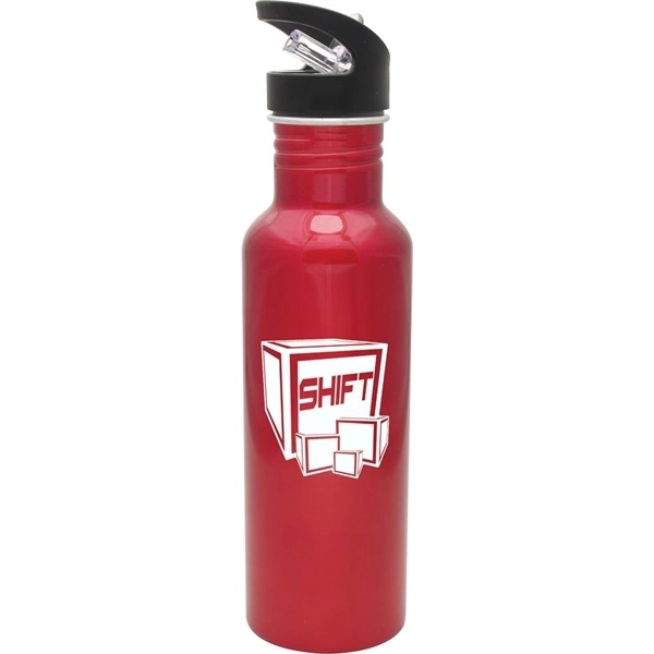 27 oz. water bottle made of aluminum with a retractable sipper... from ASI 71920 Moderne Glass Company Inc / Glass America®