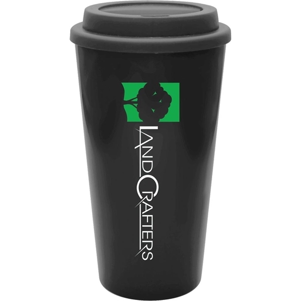 16 oz. BPA-free, double-walled travel mug with sipping lid.... from ASI 71920 Moderne Glass Company Inc / Glass America®
