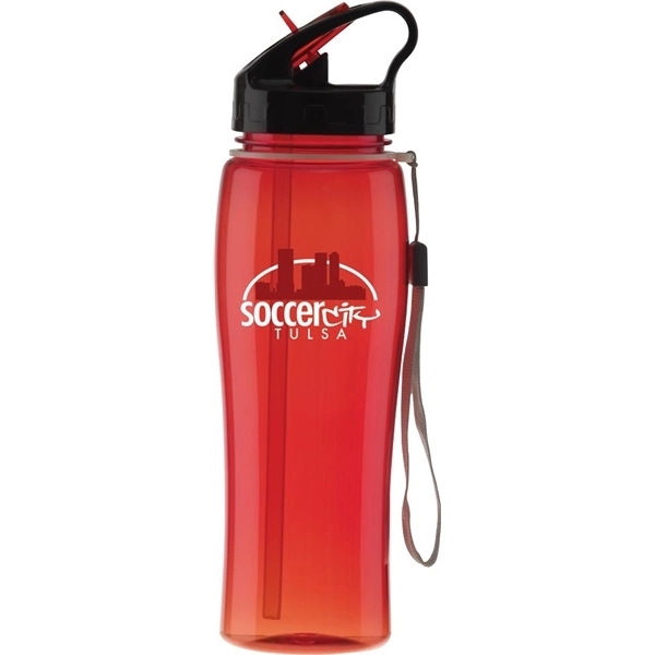 25 oz. BPA-free plastic water bottle with retractable, self-contained sipper straw.... from ASI 71920 Moderne Glass Company Inc / Glass America®