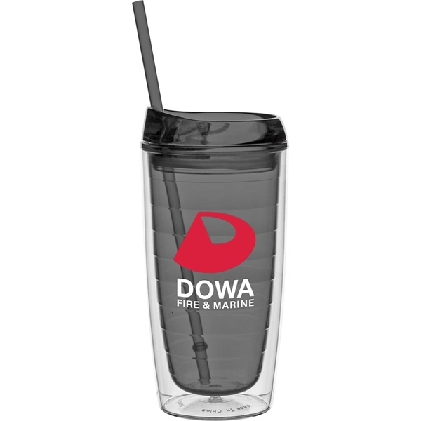 15 oz. acrylic tumbler with double-walled construction and a snap-on lid... from ASI 71920 Moderne Glass Company Inc / Glass America®