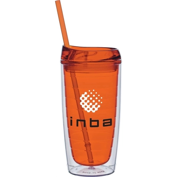 15 oz. acrylic tumbler with double-walled construction and a snap-on lid... from ASI 71920 Moderne Glass Company Inc / Glass America®