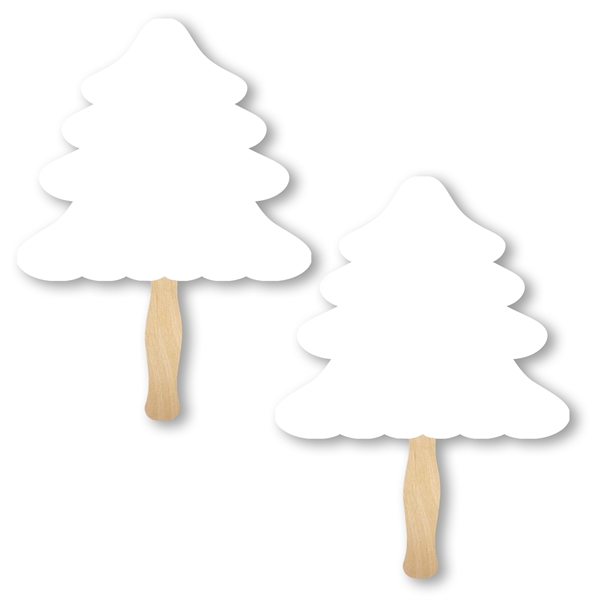 Evergreen shaped full color sandwiched style hand fans.... from ASI 93520 Ventura Inc