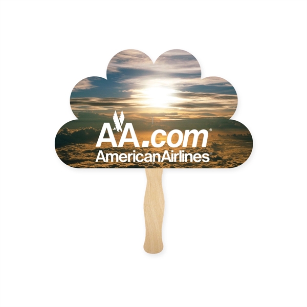 Peacock shaped full color sandwiched style hand fans.... from ASI 93520 Ventura Inc