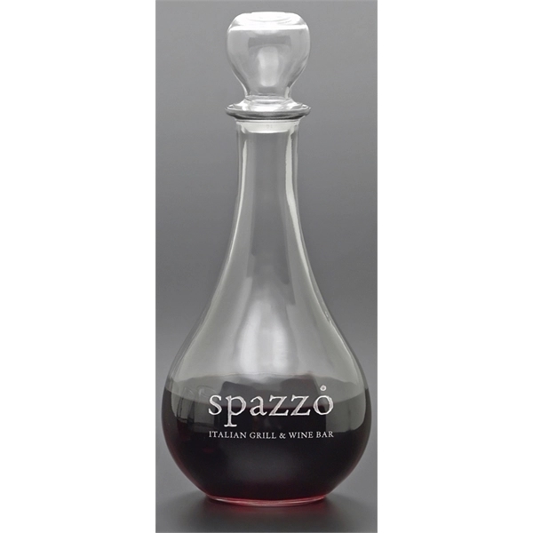 42 ounce glass decanter with secure stopper, wide bottom and pinched... from ASI 71920 Moderne Glass Company Inc / Glass America®