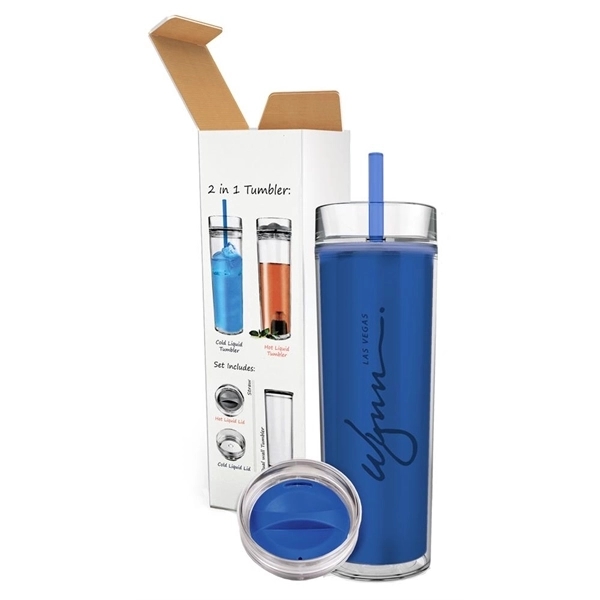 15 oz. acrylic tumbler with two spill resistant swivel lids and... from ASI 71920 Moderne Glass Company Inc / MB Works Premium Line