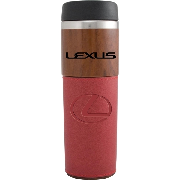 14 oz. tumbler with woodgrain SAN acrylic outer and inner and... from ASI 71920 Moderne Glass Company Inc / MB Works Premium Line