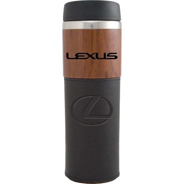 14 oz. tumbler with woodgrain SAN acrylic outer and inner and... from ASI 71920 Moderne Glass Company Inc / MB Works Premium Line