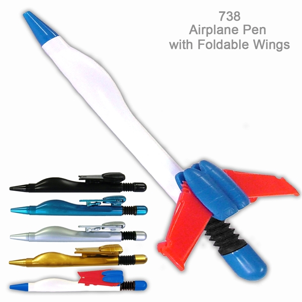 Airplane Shape Ballpoint Pen With Foldable Wings - Ready Inventory In... from ASI 45100 Chulani Promotional Products, Inc / Competitive Edge Innovations/Chulani