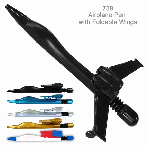 Airplane Shape Ballpoint Pen With Foldable Wings - Ready Inventory In... from ASI 45100 Chulani Promotional Products, Inc / Competitive Edge Innovations/Chulani