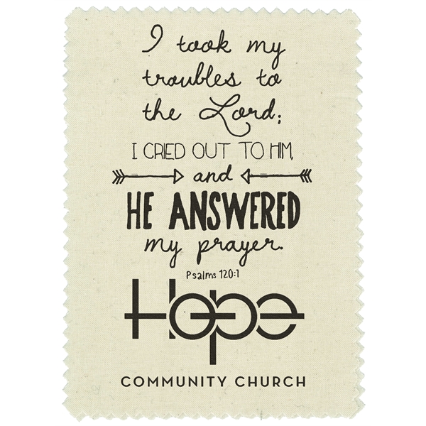 5" x 7" pinked rectangular prayer cloth with imprint.... from ASI 31260 AdCapitol