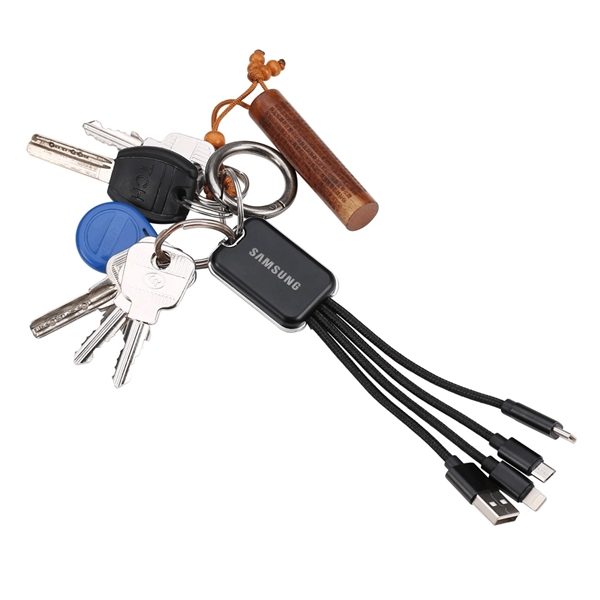 6.11" ABS plastic multi-port charging cable with USB, MicroUSB, Lightning and... from ASI 37218 Athena Promo (tm)