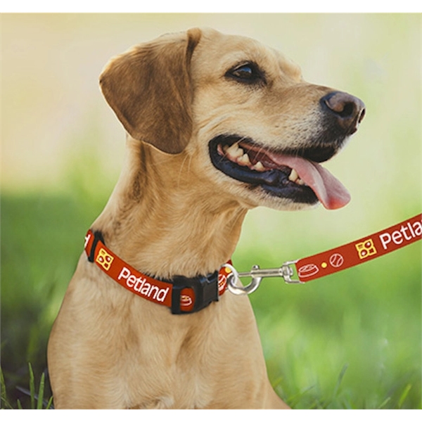 .8" wide polyester dog collar with PMS matched woven polyester and... from ASI 45657 Pop! Promos