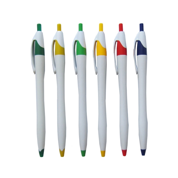 5.79" x .35" plunger-action ballpoint slim contour plastic pen with slim... from ASI 37218 Athena Promo (tm)