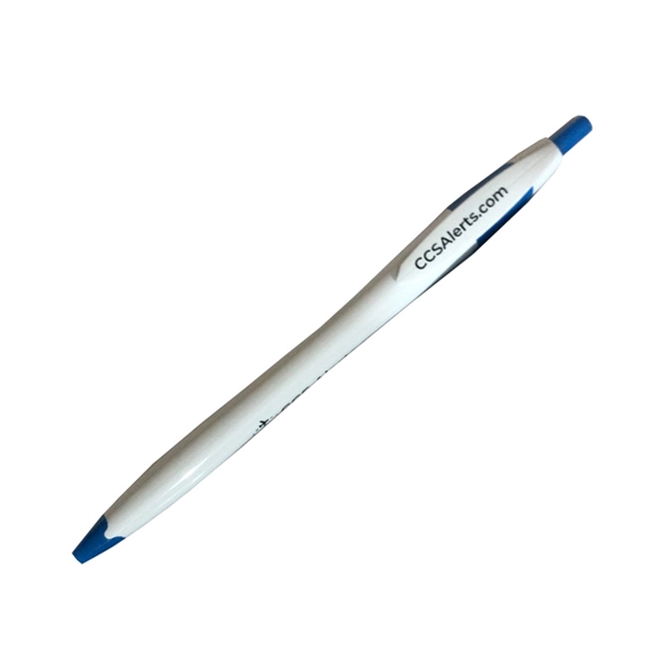 5.79" x .35" plunger-action ballpoint slim contour plastic pen with slim... from ASI 37218 Athena Promo (tm)
