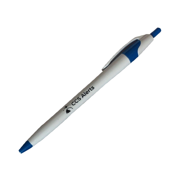 5.79" x .35" plunger-action ballpoint slim contour plastic pen with slim... from ASI 37218 Athena Promo (tm)