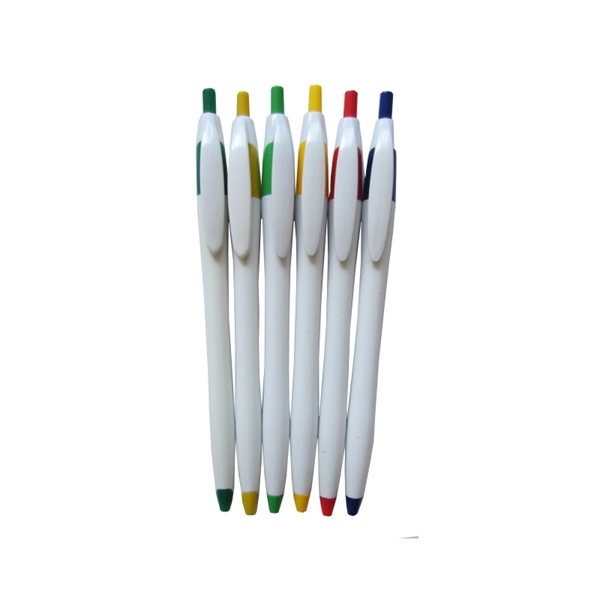 5.79" x .35" plunger-action ballpoint slim contour plastic pen with slim... from ASI 37218 Athena Promo (tm)