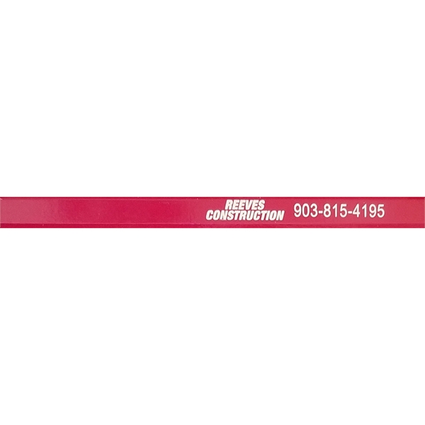 Carpenter pencil, red lead, imprinted 2 sides, screen printed, made in... from ASI 79951 Promosafe / Promosafe