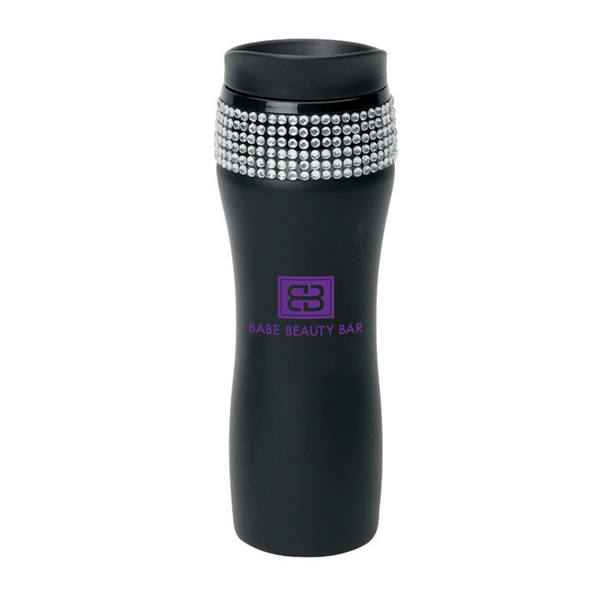 14oz Matte finish tumbler with rhinestone embedded stainless steel body and... from ASI 40544 Binaco / Binaline