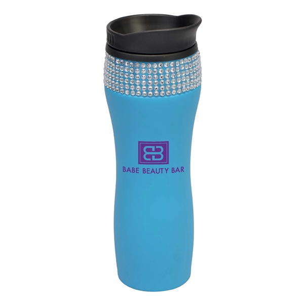 14oz Matte finish tumbler with rhinestone embedded stainless steel body and... from ASI 40544 Binaco / Binaline