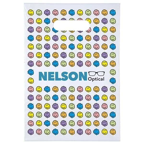 Digital Full-Color Die Cut Handle Plastic Bag with generous imprint area... from ASI 37940 Bag Makers Inc