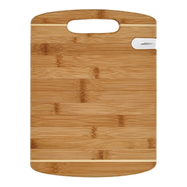 Bamboo cutting board with knife sharpener. Heat and bacteria resistant and... from ASI 52840 Evans Manufacturing