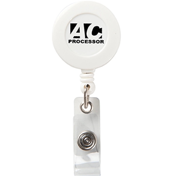 Retractable badge reel holder with 30" nylon cord, snap lock and... from ASI 52840 Evans Manufacturing