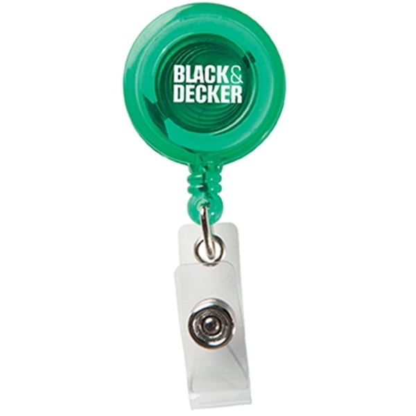 Retractable badge reel holder with 30" nylon cord, snap lock and... from ASI 52840 Evans Manufacturing