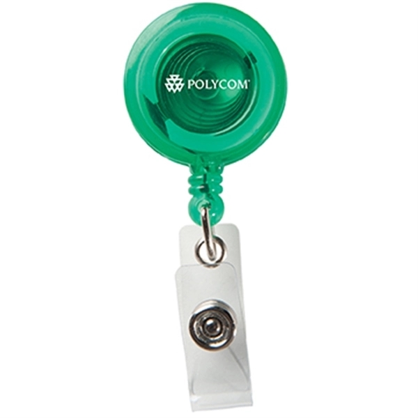 Round retractable badge reel holder with 30" nylon retracting cord, snap... from ASI 52840 Evans Manufacturing