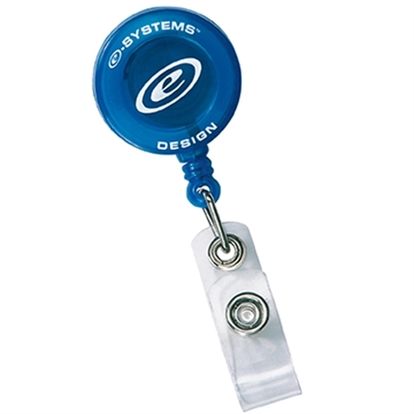 Round retractable badge reel holder with 30" nylon retracting cord, snap... from ASI 52840 Evans Manufacturing