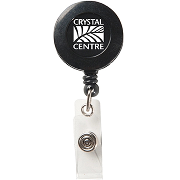 Round retractable badge reel holder with 30" nylon retracting cord, snap... from ASI 52840 Evans Manufacturing