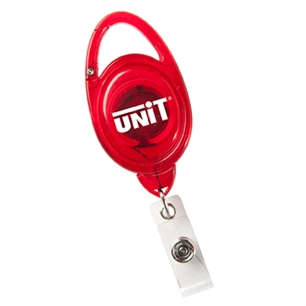 Clip-on retractable badge holder with carabiner clip.... from ASI 52840 Evans Manufacturing