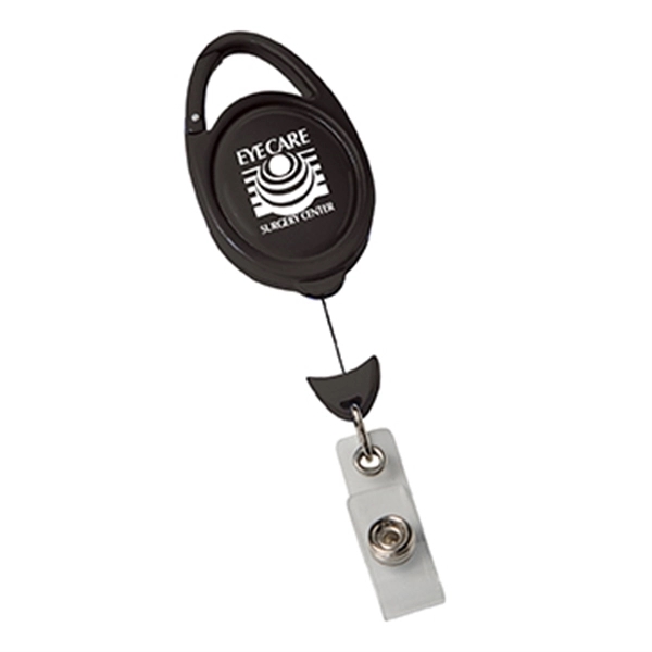 Clip-on retractable badge holder with carabiner clip.... from ASI 52840 Evans Manufacturing