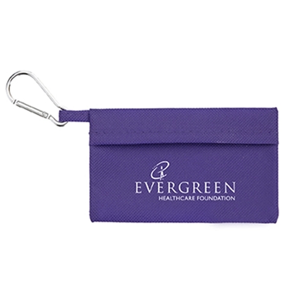 First aid kit with attached carabiner made of non-woven polypropylene containing... from ASI 52840 Evans Manufacturing