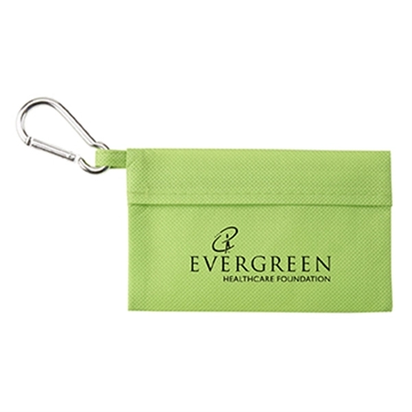 First aid kit with attached carabiner made of non-woven polypropylene containing... from ASI 52840 Evans Manufacturing