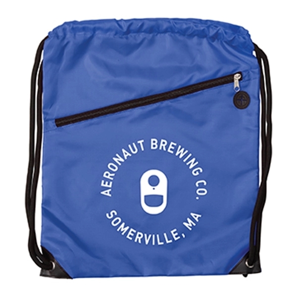 17 1/2" x 14" polyester drawstring sports backpack with a zipper... from ASI 52840 Evans Manufacturing