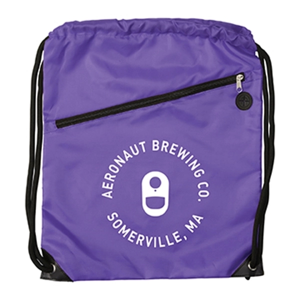 17 1/2" x 14" polyester drawstring sports backpack with a zipper... from ASI 52840 Evans Manufacturing