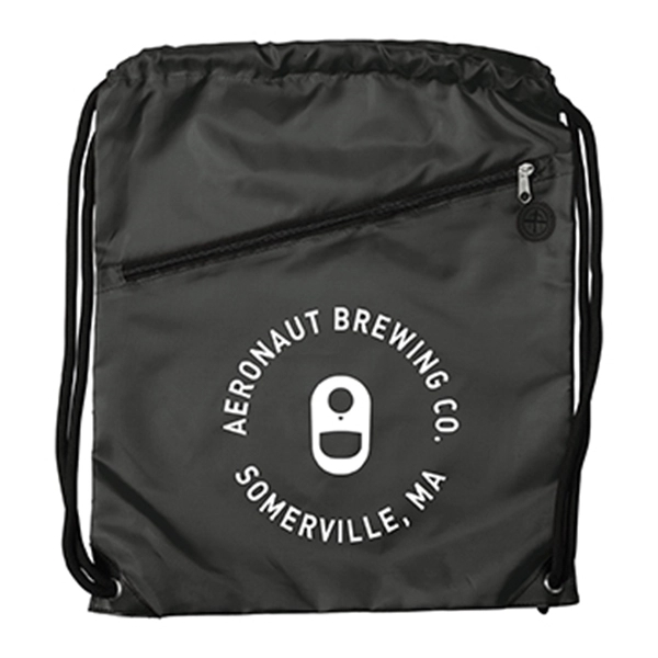 17 1/2" x 14" polyester drawstring sports backpack with a zipper... from ASI 52840 Evans Manufacturing