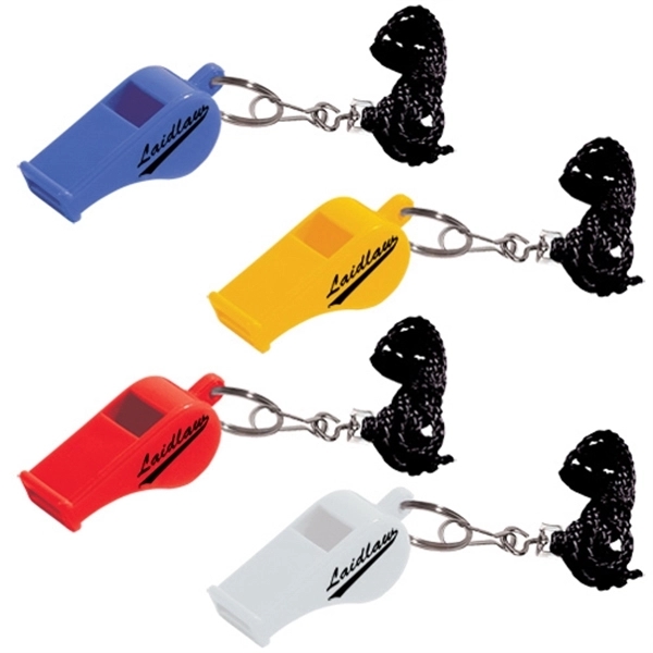 Whistle key tag with black lanyard.... from ASI 62190 Illini