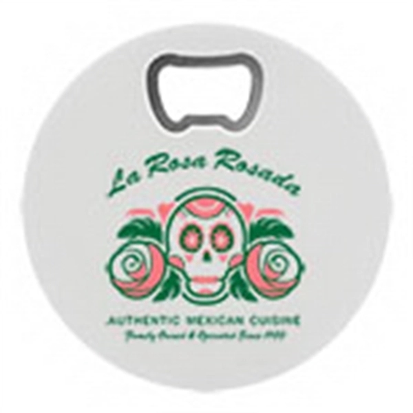 4 1/4" coaster/bottle opener combination with cushioned bottom and customized top.... from ASI 62190 Illini