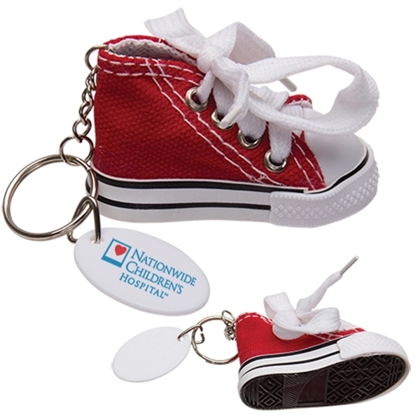 Sneaker-shaped keychain in various colors with a white trim.... from ASI 62190 Illini