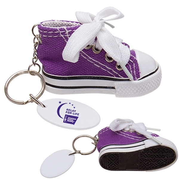 Sneaker-shaped keychain in various colors with a white trim.... from ASI 62190 Illini