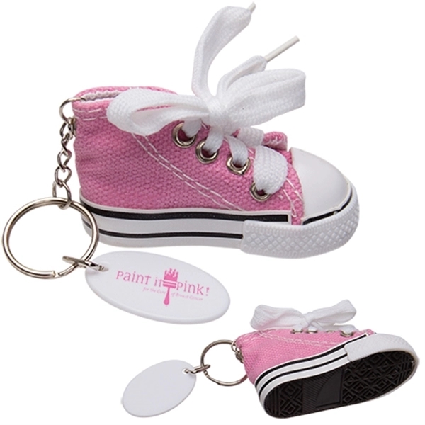 Sneaker-shaped keychain in various colors with a white trim.... from ASI 62190 Illini