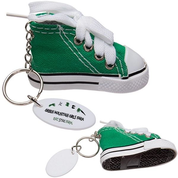 Sneaker-shaped keychain in various colors with a white trim.... from ASI 62190 Illini