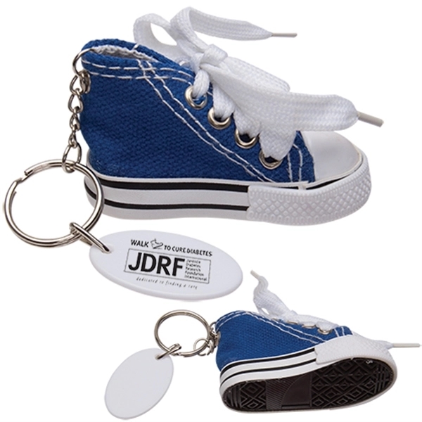 Sneaker-shaped keychain in various colors with a white trim.... from ASI 62190 Illini