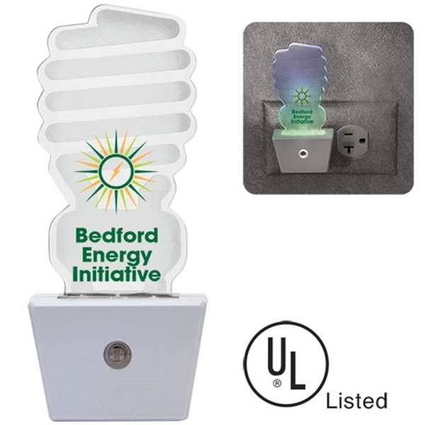 Multicolored LED nightlight with energy saving sensor and 90 degree swivel... from ASI 62190 Illini